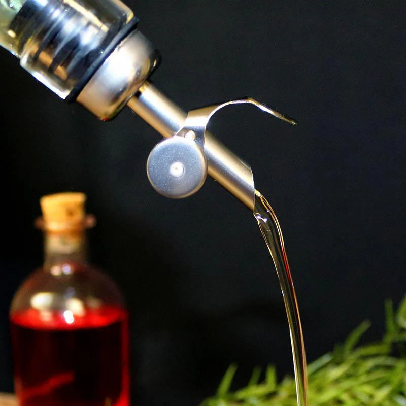 BarConic® Weighted Oil Pourer with Plastic Cork Flip Top Lid - Image 2