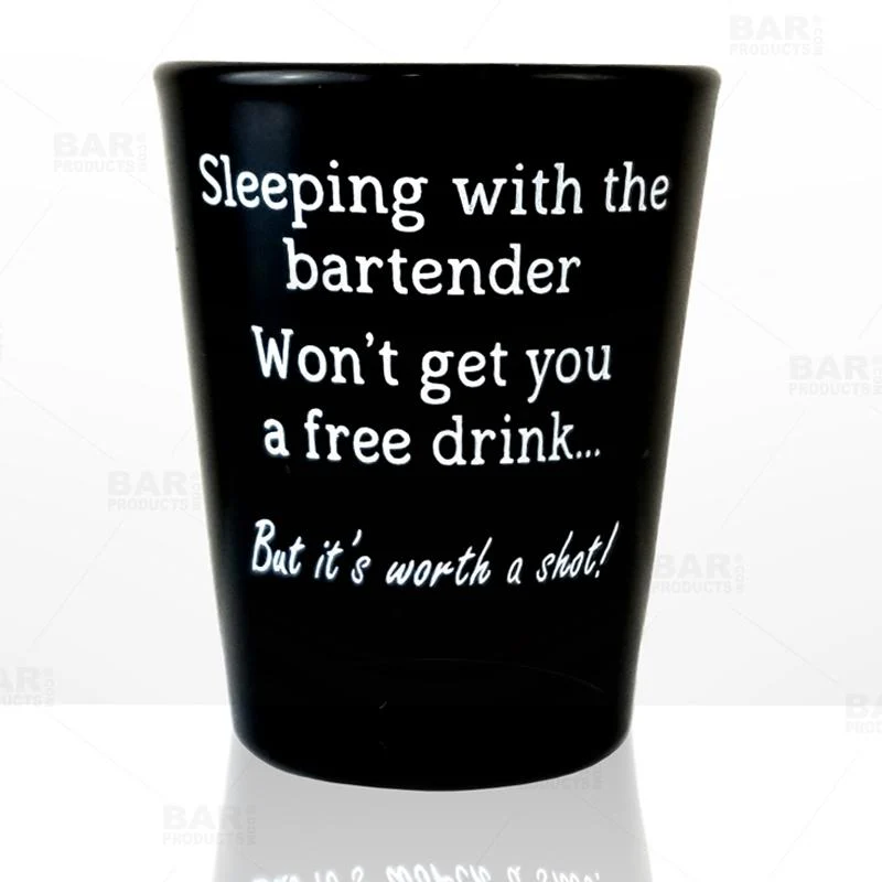 BarConic® Black Shot Glass - Worth a Shot - 1.75 Ounce