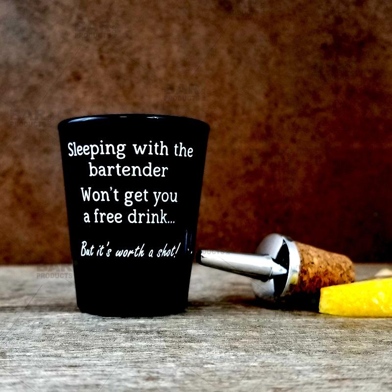 BarConic® Black Shot Glass - Worth a Shot - 1.75 Ounce - Image 2