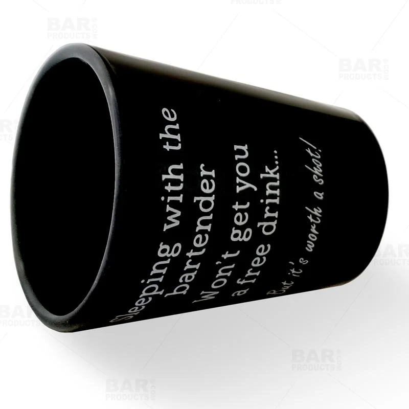 BarConic® Black Shot Glass - Worth a Shot - 1.75 Ounce - Image 3