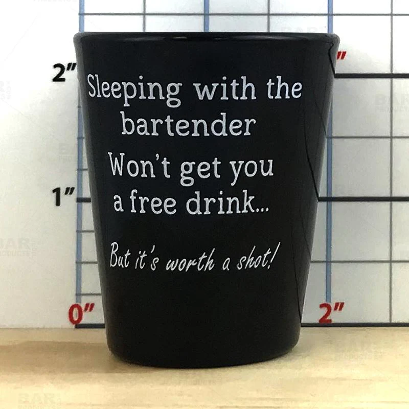 BarConic® Black Shot Glass - Worth a Shot - 1.75 Ounce - Image 5