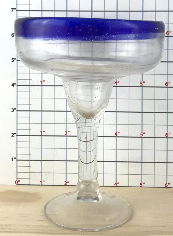 BarConic® 14 oz Blue Rim Margarita Glass - Image 4