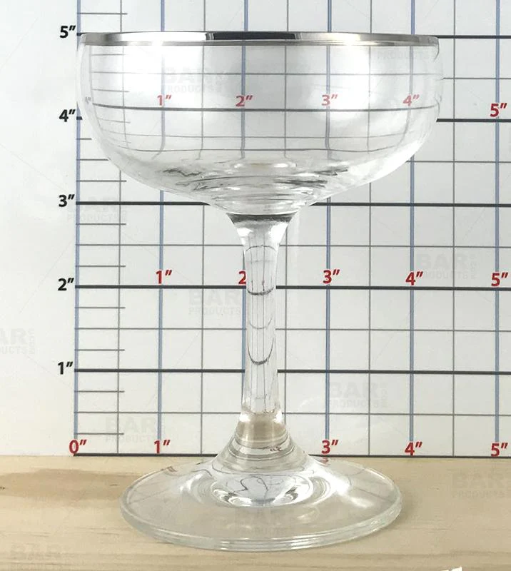 BarConic® 7 oz Silver Rimmed Coupe Cocktail Glass - Image 4