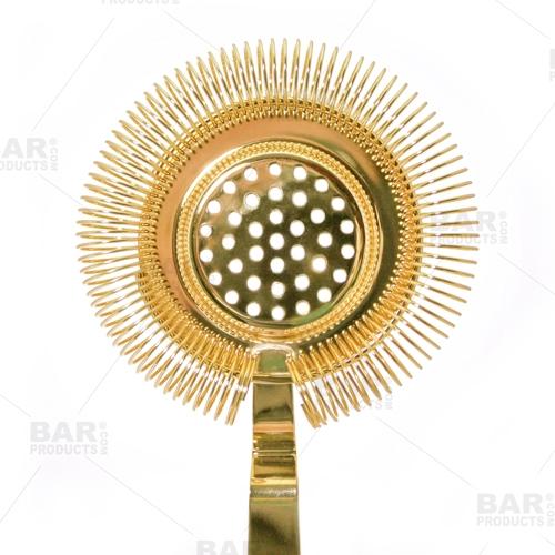 BarConic® Long Ridged Handle No Prong Strainer - Gold - Image 3