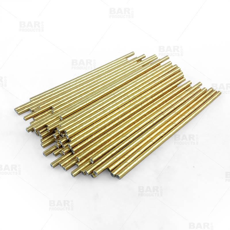 BarConic® Gold Paper Straws - Pack of 100 - Image 3