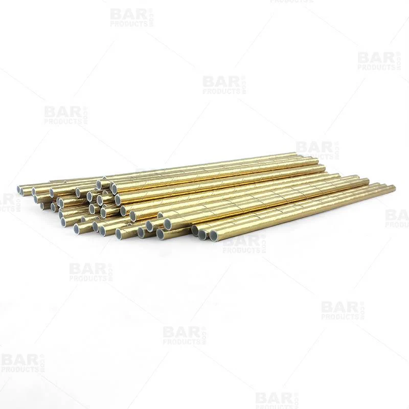 BarConic® Gold Paper Straws - Pack of 100 - Image 4