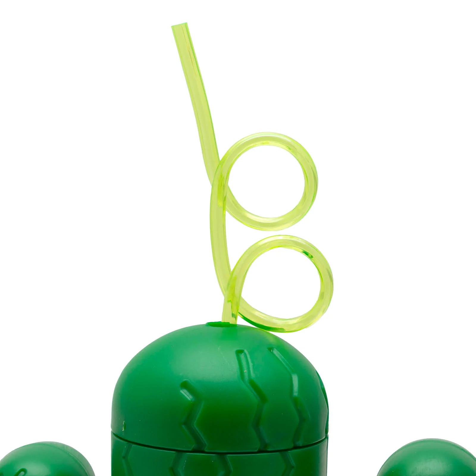 Green Plastic Cactus Drinking Cup w/ Twisty Straw and Lid - 20 Ounce - Image 5