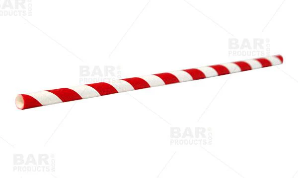 BarConic® Red Stripe Paper Straws - 100 pack - Image 7