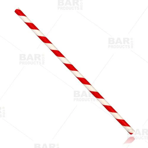 BarConic® Red Stripe Paper Straws - 100 pack - Image 8