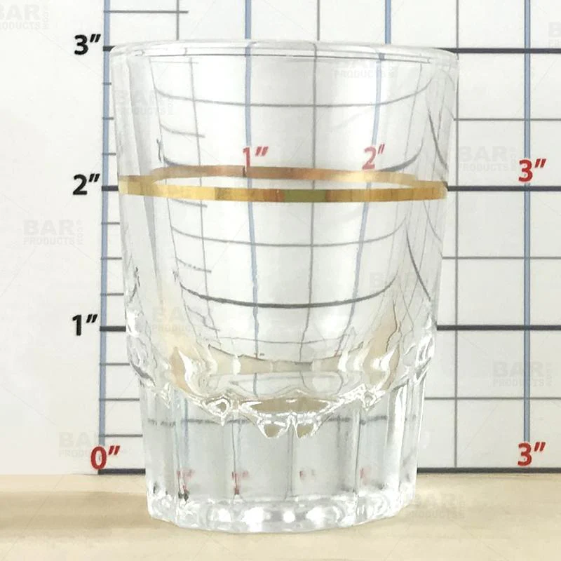 BarConic® 2oz Shot Glass with Gold 1oz Measure line - Image 3