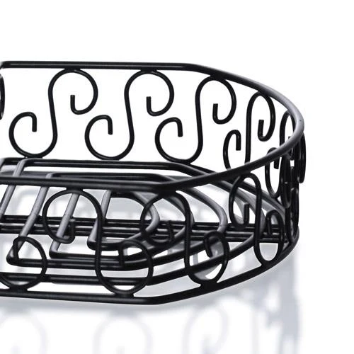 BarConic® Condiment Holder with Built In Merchandising Ring - Black Straight Back - Image 3