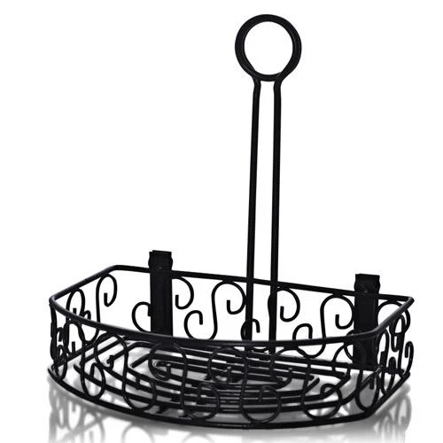 BarConic® Condiment Holder with Built In Merchandising Ring - Black Straight Back - Image 6