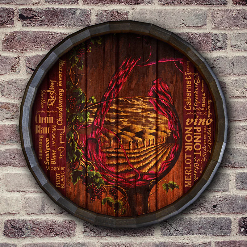 Barrel Top Tavern Sign - Vino - Image 4