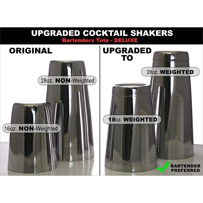 Bartender's Tote DELUXE – Stainless Steel – 17 Piece Set with .75oz/1.25oz jigger - Image 3