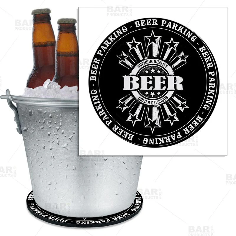 Beer Parking Beer Bucket Coaster - 8.75" Diameter (Reuseable)