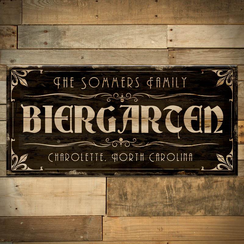 BIERGARTEN - CUSTOMIZABLE Large Vintage Wooden Bar Sign - 11 3/4" x 23 3/4" - Image 3