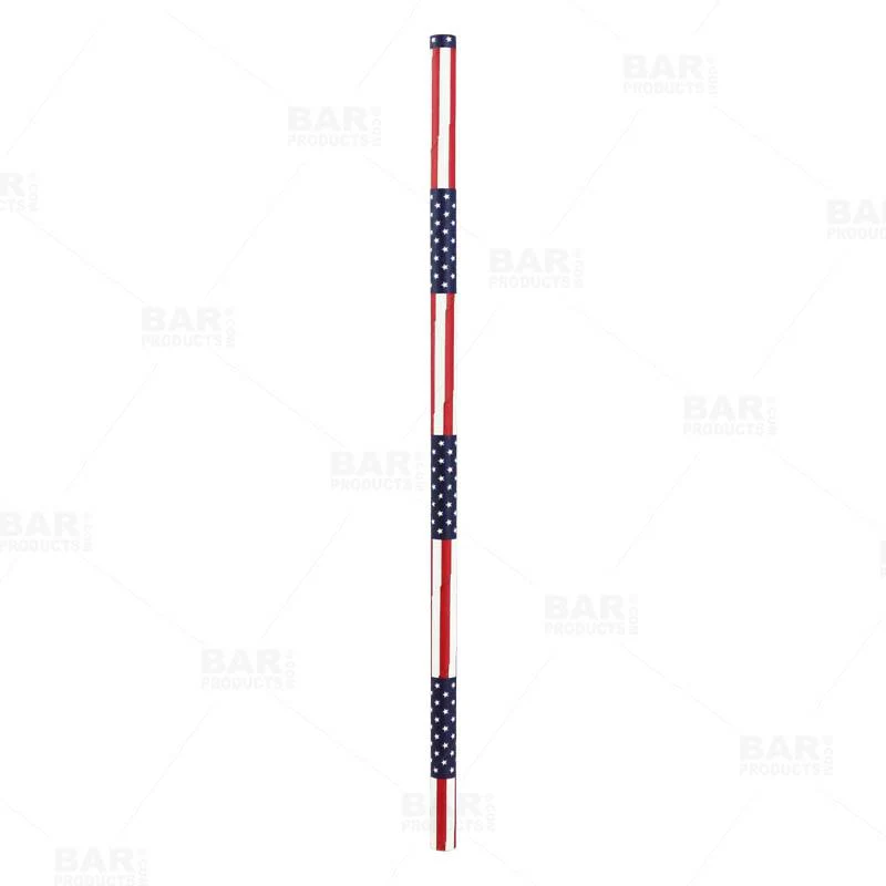 BarConic® Biodegradable USA Flag Paper Straws - 7 3/4" - 100 Pack - Image 2