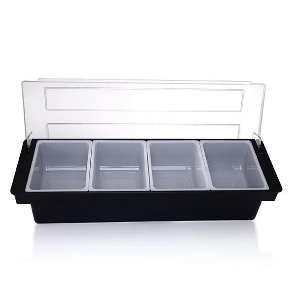 Black Condiment Holder with Ice Compartment - Image 4