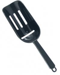 Black Plastic Ice Scoop with Drain