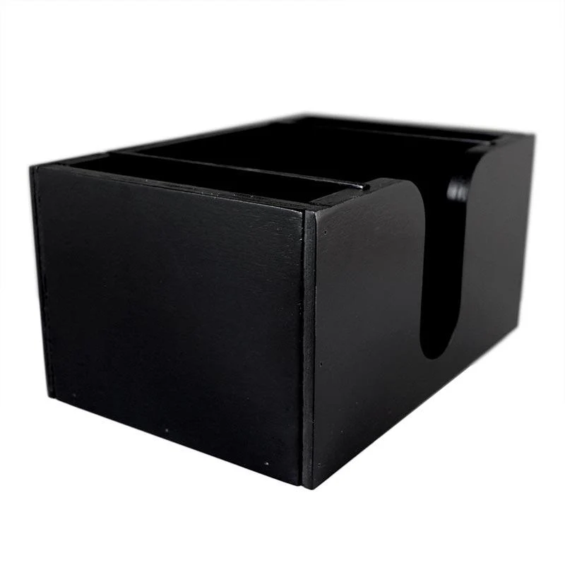 BLACK Wooden Bar Napkin & Straw Caddy - Image 3