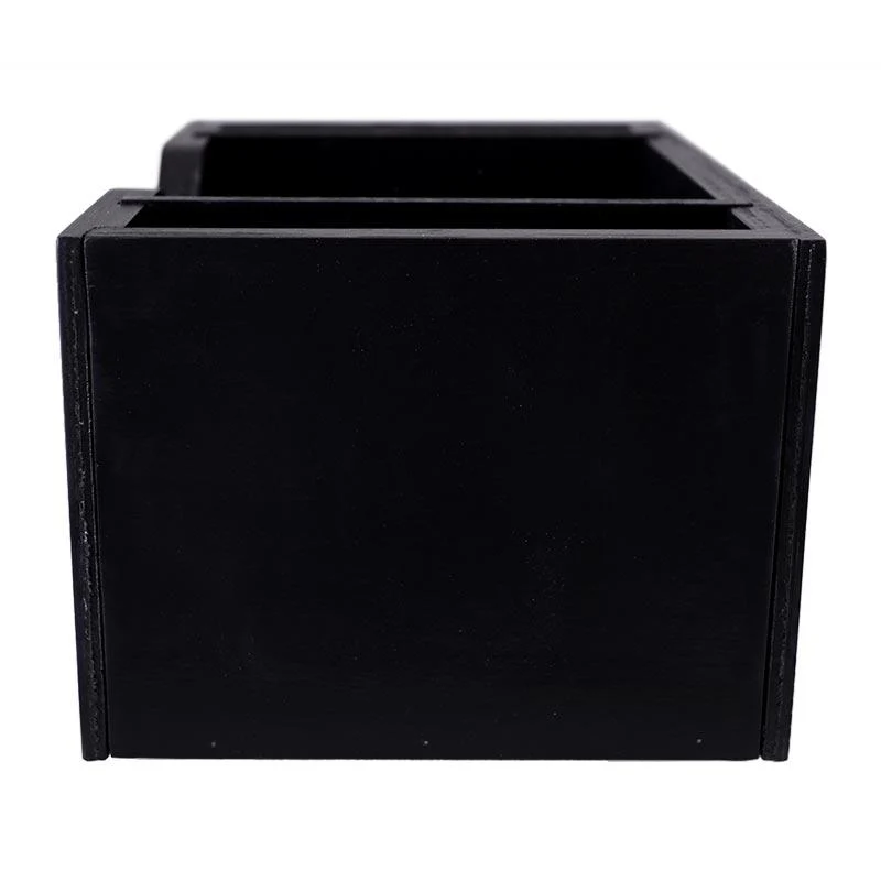 BLACK Wooden Bar Napkin & Straw Caddy - Image 4
