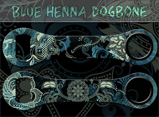 Blue Henna Dog Bone Opener
