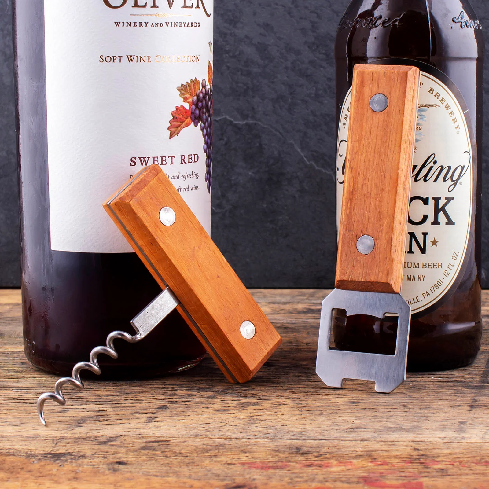 Bottle Opener w/ Wood Corkscrew - Image 2