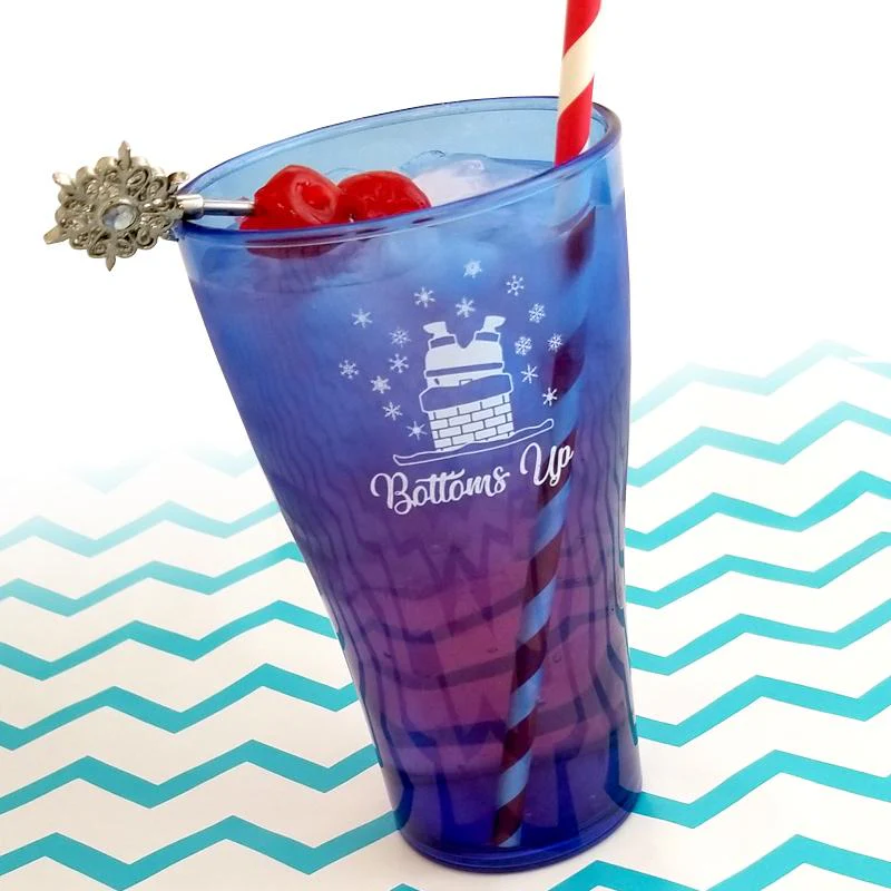 Blue Bottoms Up Plastic Cup - 2 Sizes Available - Image 3