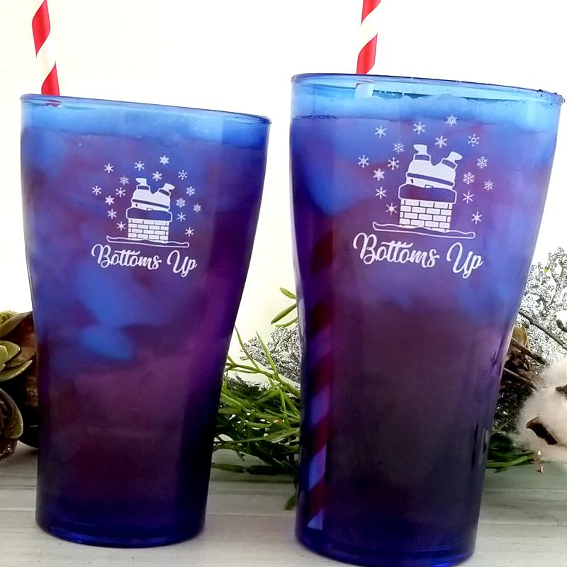 Blue Bottoms Up Plastic Cup - 2 Sizes Available - Image 5