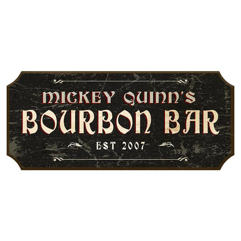 BOURBON BAR - CUSTOMIZABLE Wood Plaque Sign - Color Options