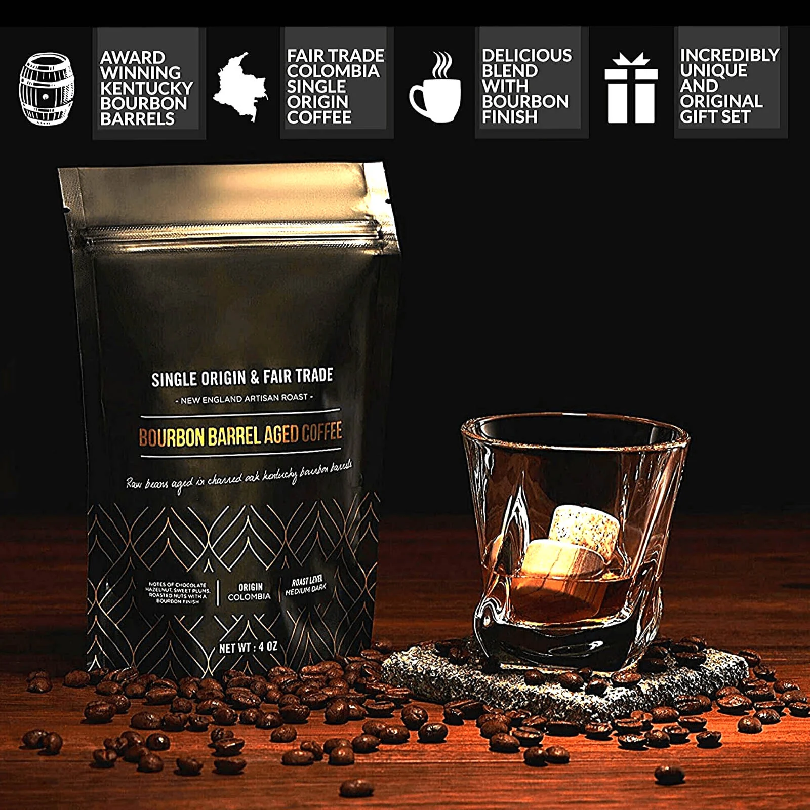 Bourbon Barrel Aged Coffee - Gift Set - Image 4