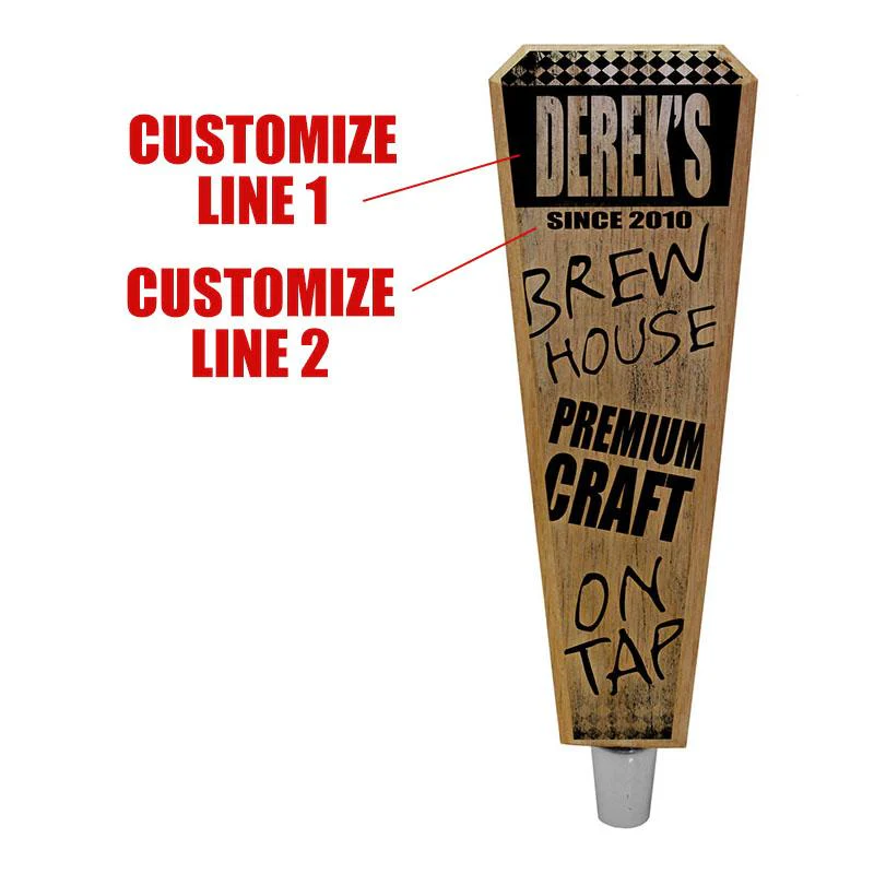 Brew House - Oak Wood Beer Tap Handles - Flared Shape - Image 2