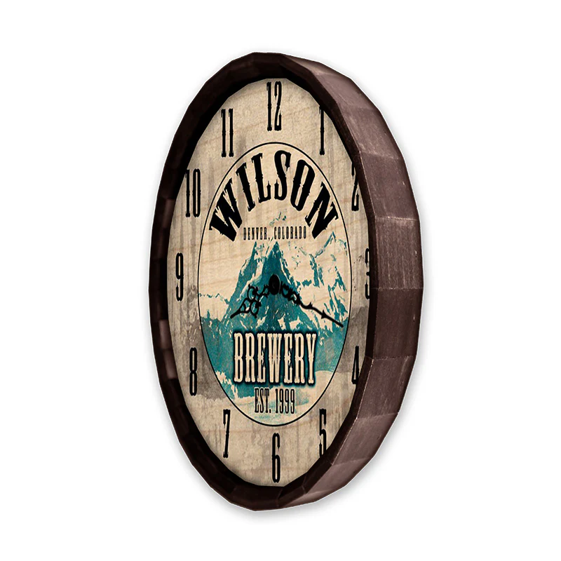 Brewery - Custom Wood Barrel Top Clock - Image 4