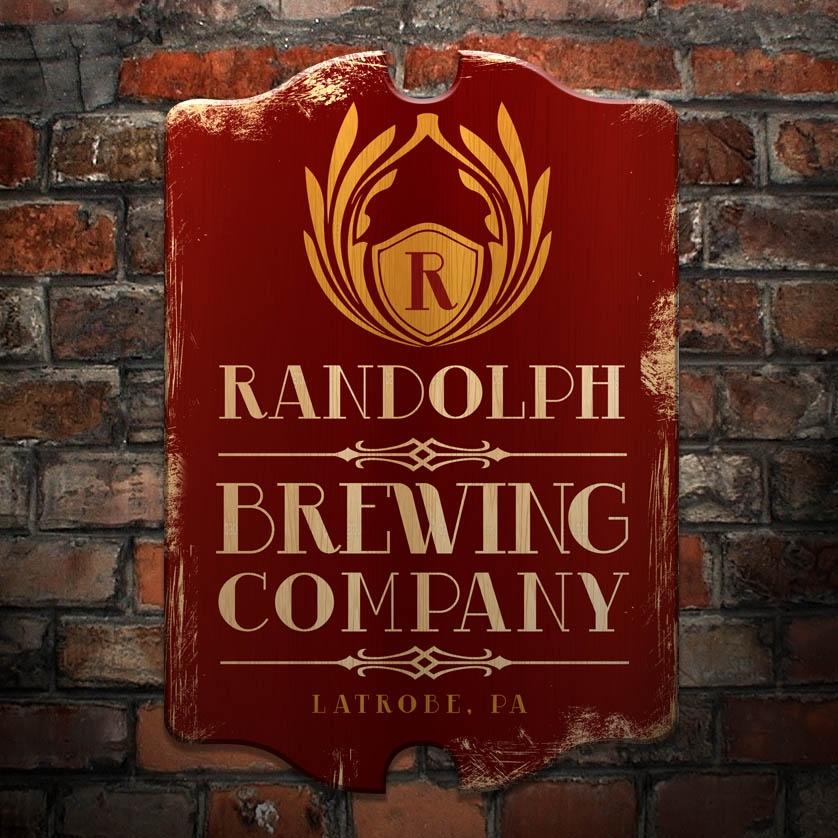 Brewing Company (Red) - Custom Tavern Shaped Wood Bar Sign - Image 2