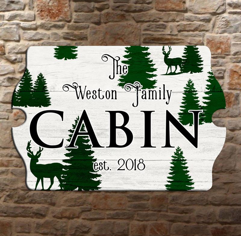 Cabin - Custom Tavern Shaped Wood Bar Sign - Image 2