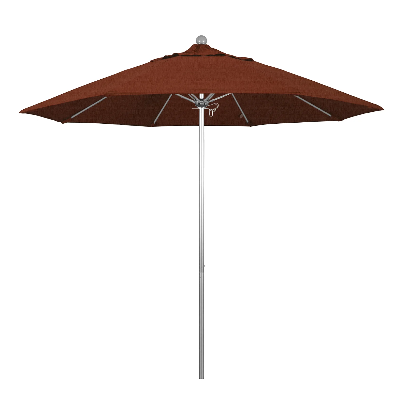 California Umbrella 9' Pole Push Lift w/ Silver Anodized Aluminum Pole - Color Options