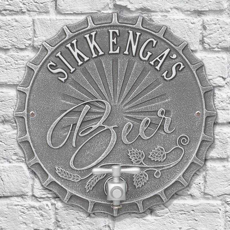 Cast Aluminum Plaque (and Bottle Opener) - Bottle Cap Brew Design - CUSTOMIZABLE - Image 3