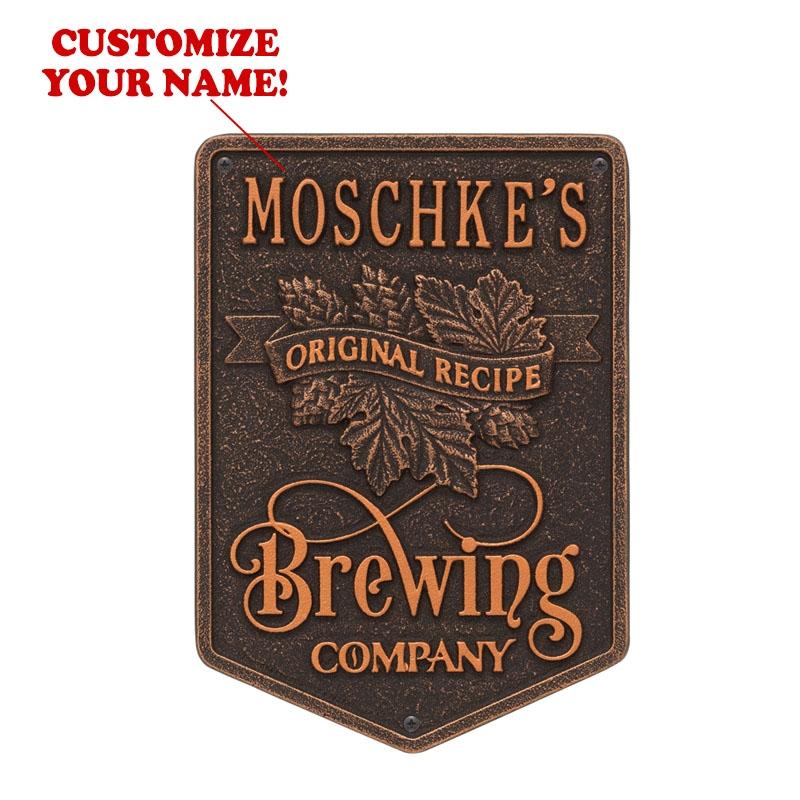 Cast Aluminum Plaque - Brewing Company "Original Recipe" Design - CUSTOMIZABLE - Image 2