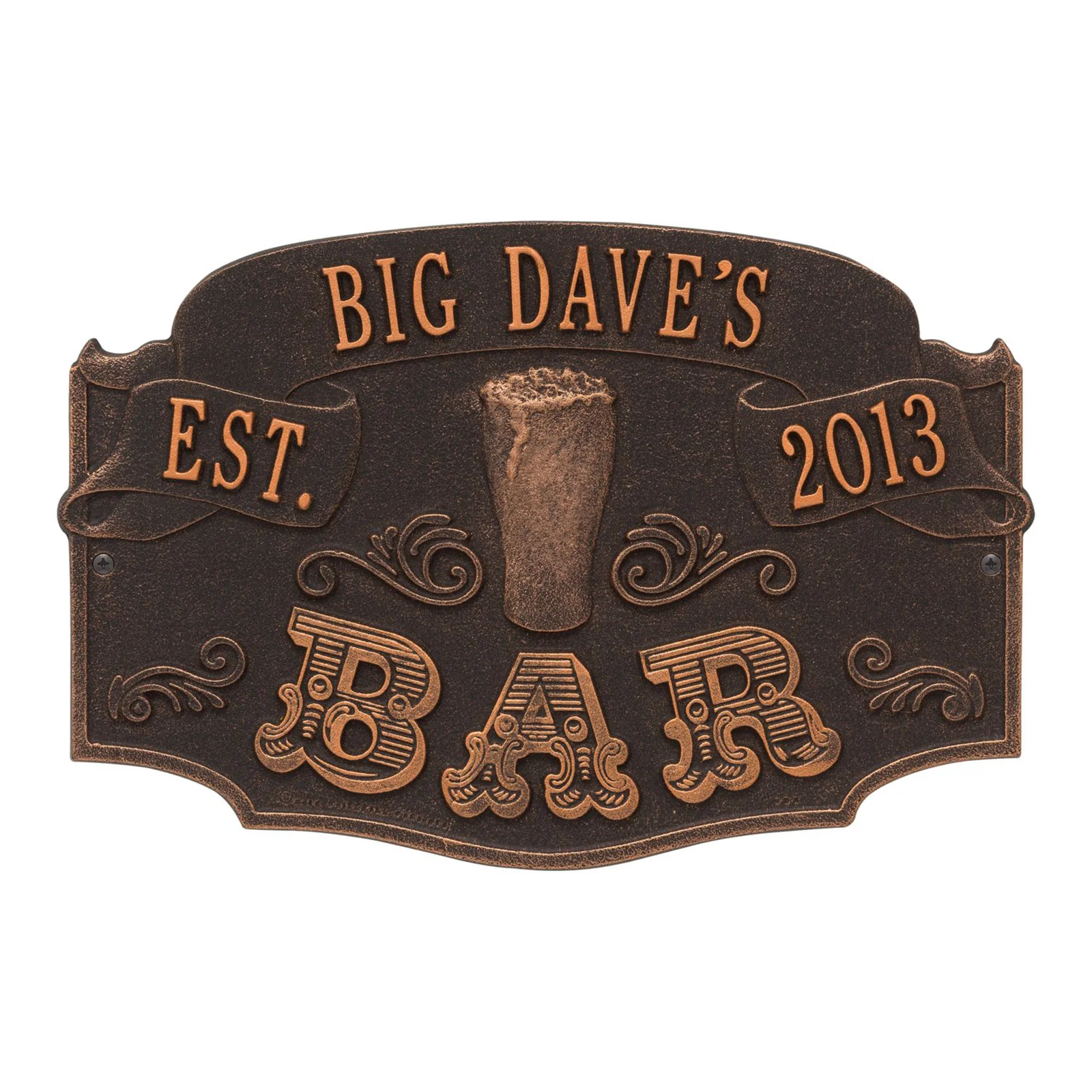 Cast Aluminum Plaque - "Established Bar" - CUSTOMIZABLE - Image 5