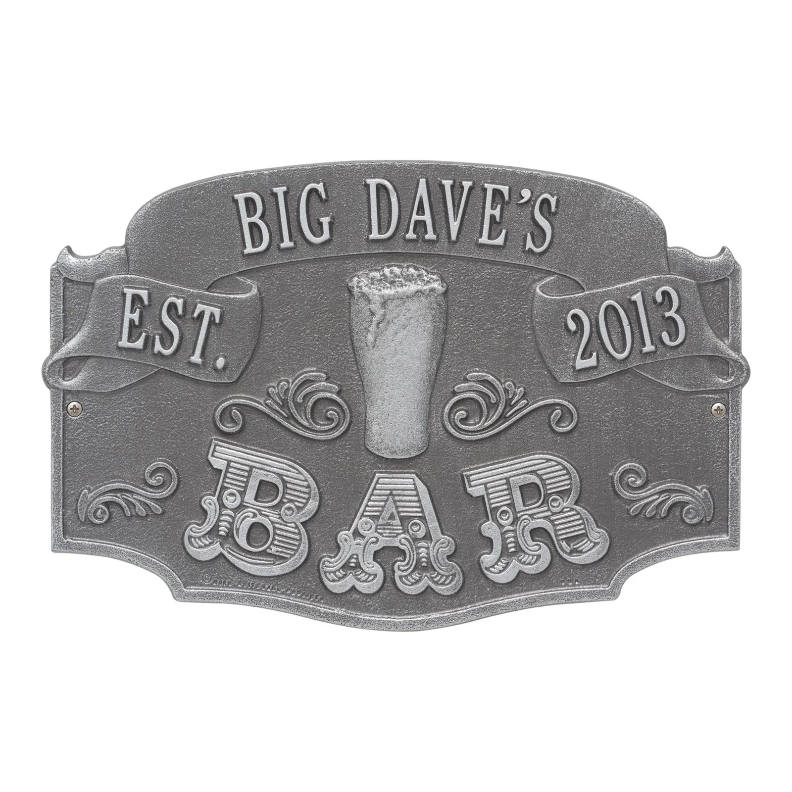 Cast Aluminum Plaque - "Established Bar" - CUSTOMIZABLE - Image 7