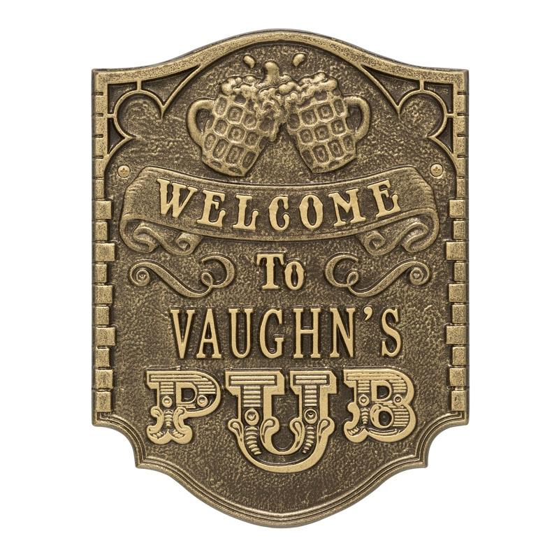 Cast Aluminum Plaque - Pub "Welcome" Design - CUSTOMIZABLE - Image 4