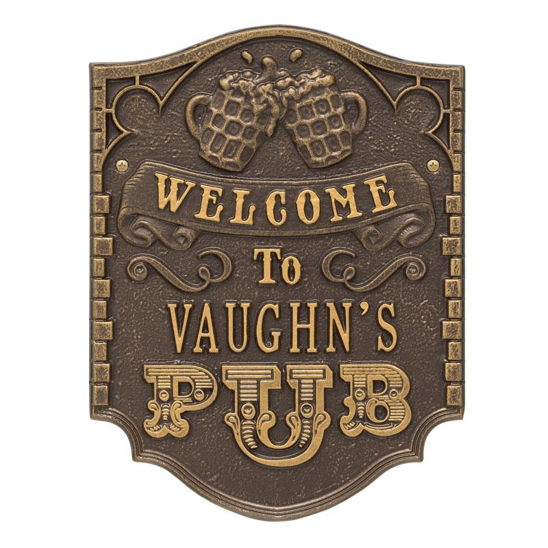 Cast Aluminum Plaque - Pub "Welcome" Design - CUSTOMIZABLE - Image 8