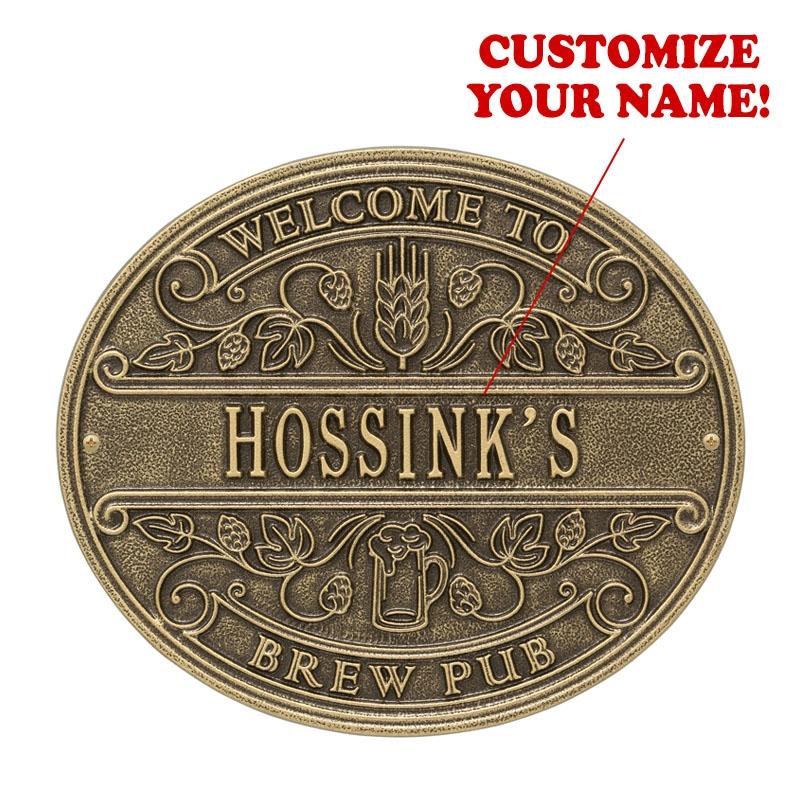 Cast Aluminum Plaque - Welcome Brew Pub - CUSTOMIZABLE - Image 2