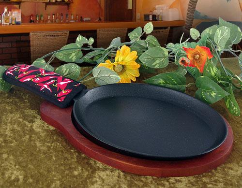 Cast Iron Fajita Platter Set - With Handle