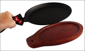 Cast Iron Fajita Platter Set - With Handle - Image 2