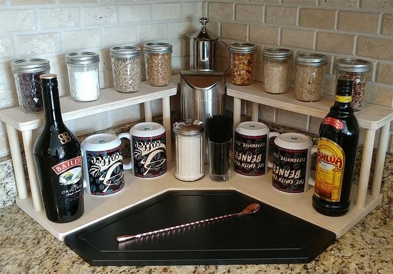 CHOOSE YOUR PATTERN - Counter Caddies™ - Corner Unit w/ Trash Can Inset - Image 3