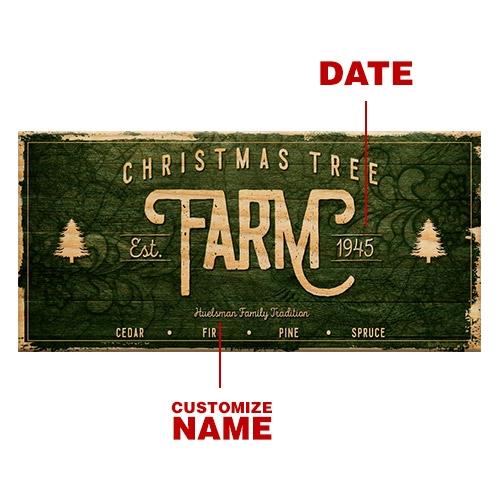 Christmas Tree Farm - CUSTOMIZABLE Large Vintage Wooden Holiday Bar Sign - 11 3/4" x 23 3/4" - Image 2