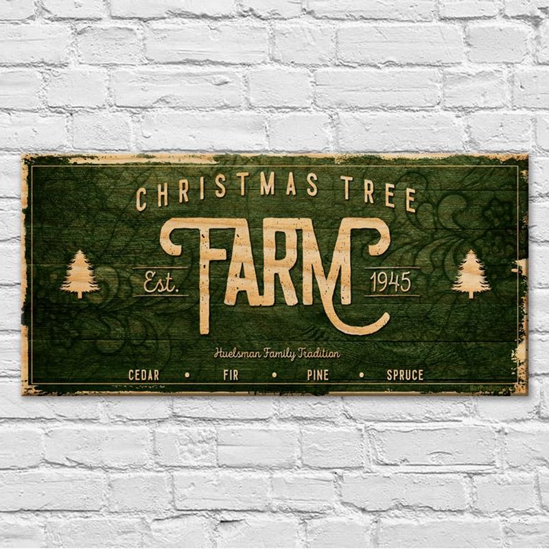 Christmas Tree Farm - CUSTOMIZABLE Large Vintage Wooden Holiday Bar Sign - 11 3/4" x 23 3/4" - Image 3