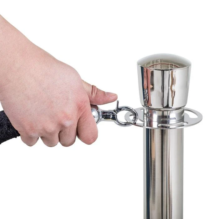 Chrome Post and Rope Stanchion - Set of 2 - Image 5