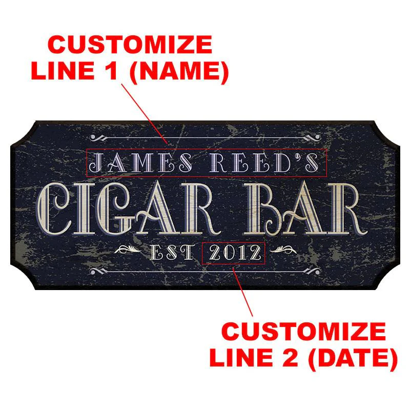 CIGAR BAR - CUSTOMIZABLE Wood Plaque Sign - Color Options - Image 2